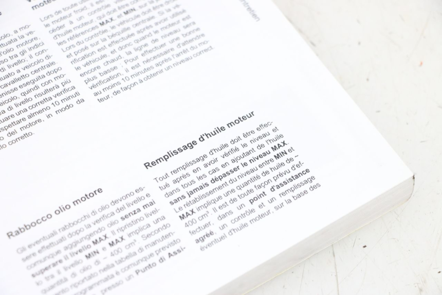 photo de MANUALE DELL'UTENTE PIAGGIO VESPA GTS SUPER IE 125 (2009 - 2016) - Zoom sullo stato d'uso