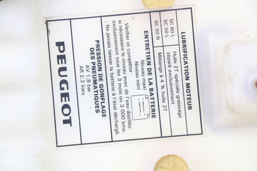 photo de SELLA PEUGEOT SX 80 (1986 - 1995) - Marcature e riferimenti originali